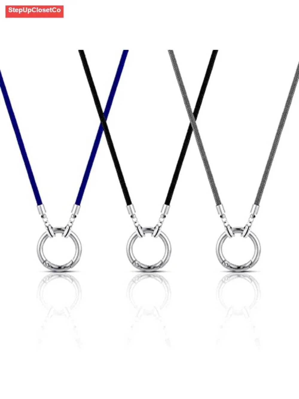 Eyeglass Holder Necklace Chain Strap Cord with Stainless Steel Loop, 3 Pack